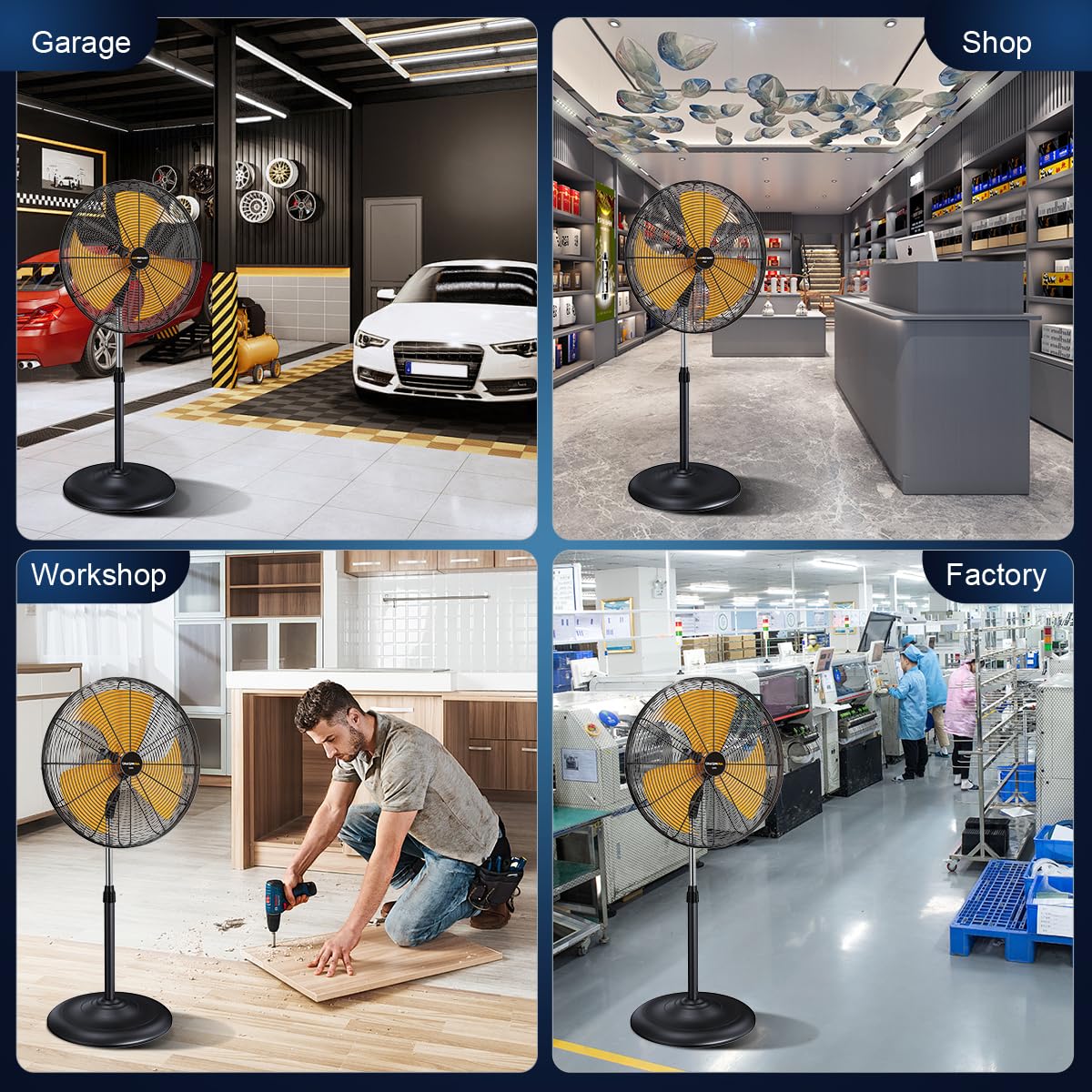 18 inch Oscillating High Velocity Pedestal Fan C17414