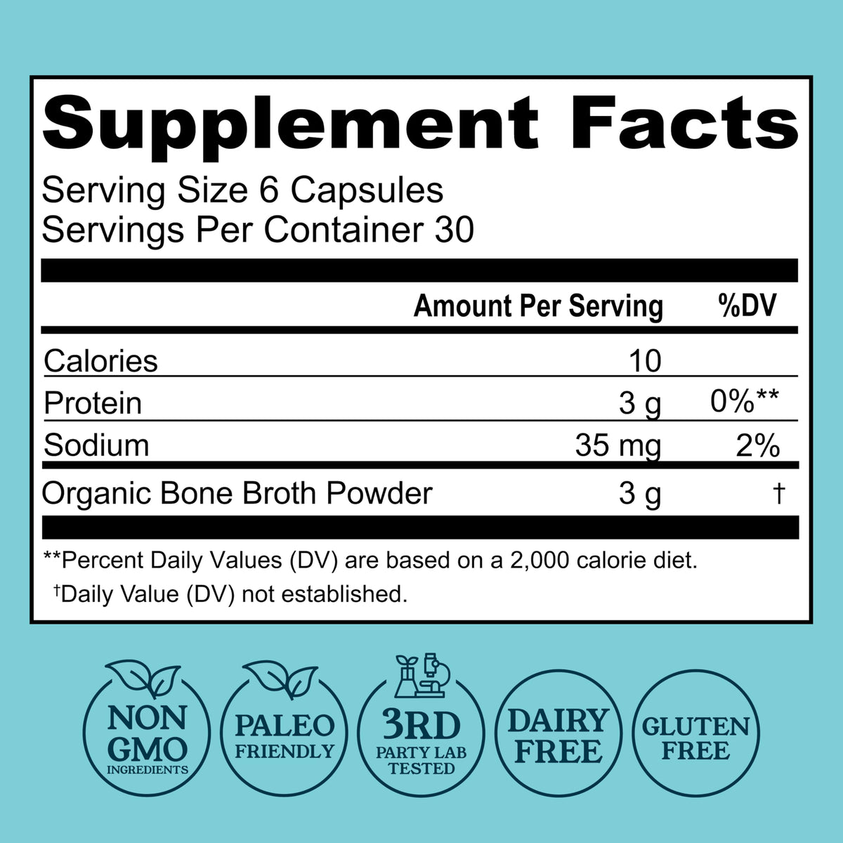 Bone Broth Capsules with Collagen, 180 Capsules D8409
