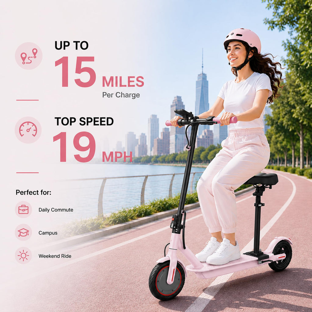 350W/500W Electric Scooter with Seat, Dual Suspension P995