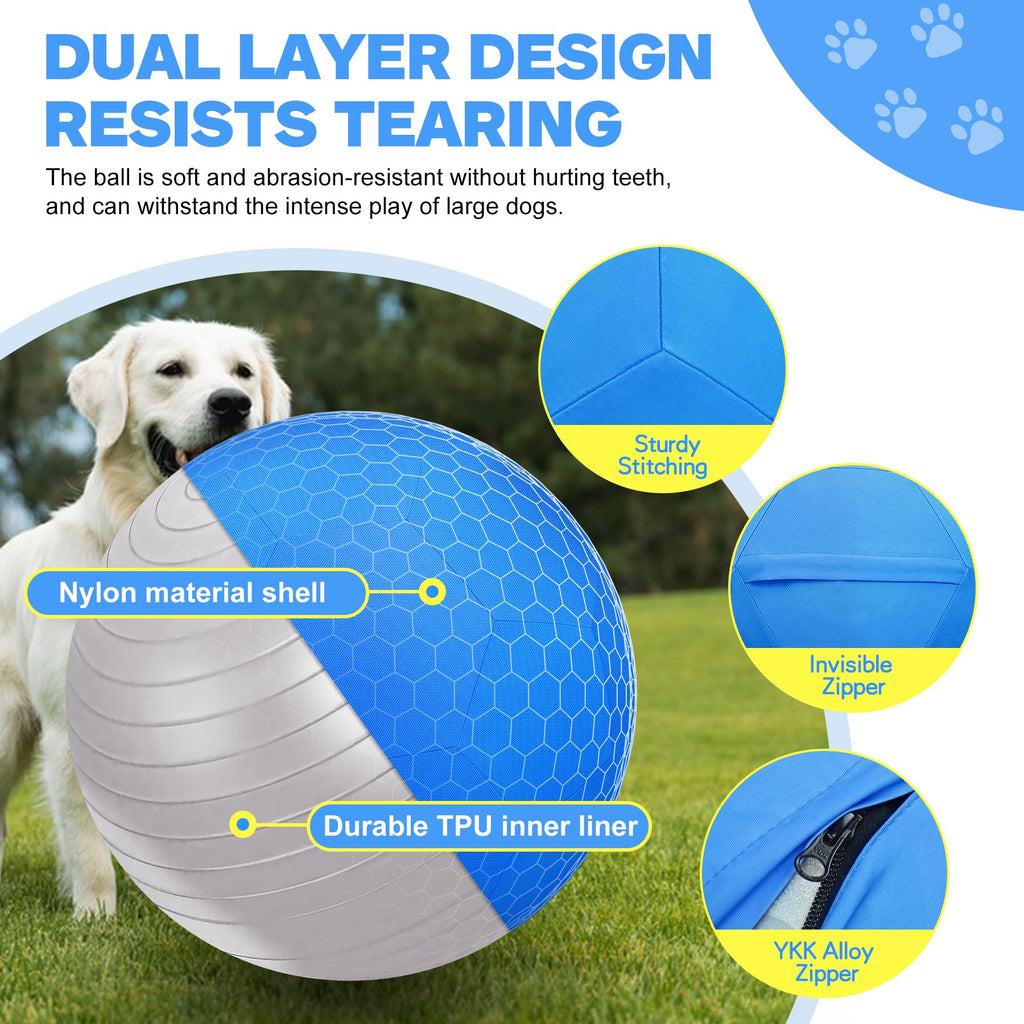 25" Waterproof Durable Dual-Layer Herding Ball for Dogs and Horses (Blue) P604
