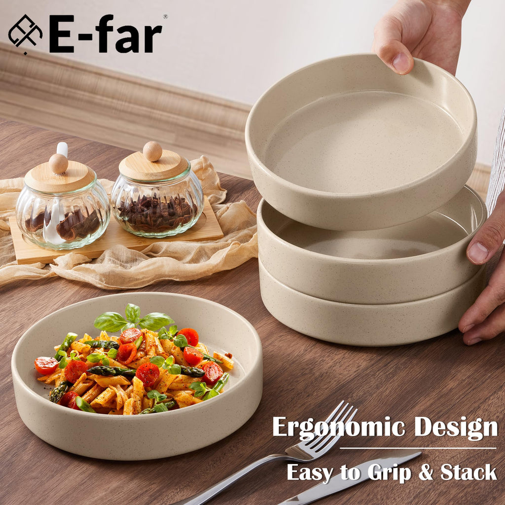 Stoneware Dinnerware Set with Pasta Bowls, Set of 4 R8551