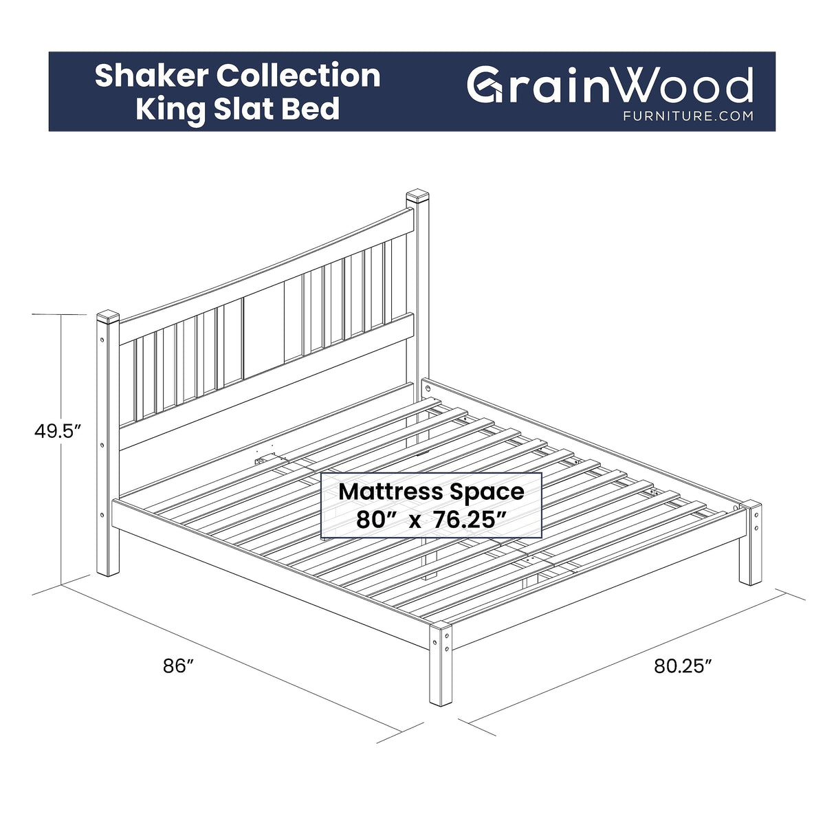 King Size Cherry Solid Wood Platform Bed M255837