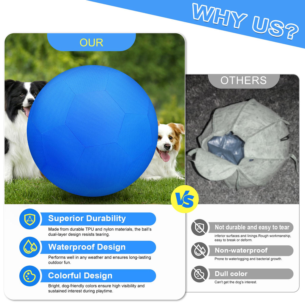 25" Waterproof Durable Dual-Layer Herding Ball for Dogs and Horses (Blue) P604