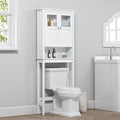 White Over the Toilet Storage Cabinet with Glass Doors H2424
