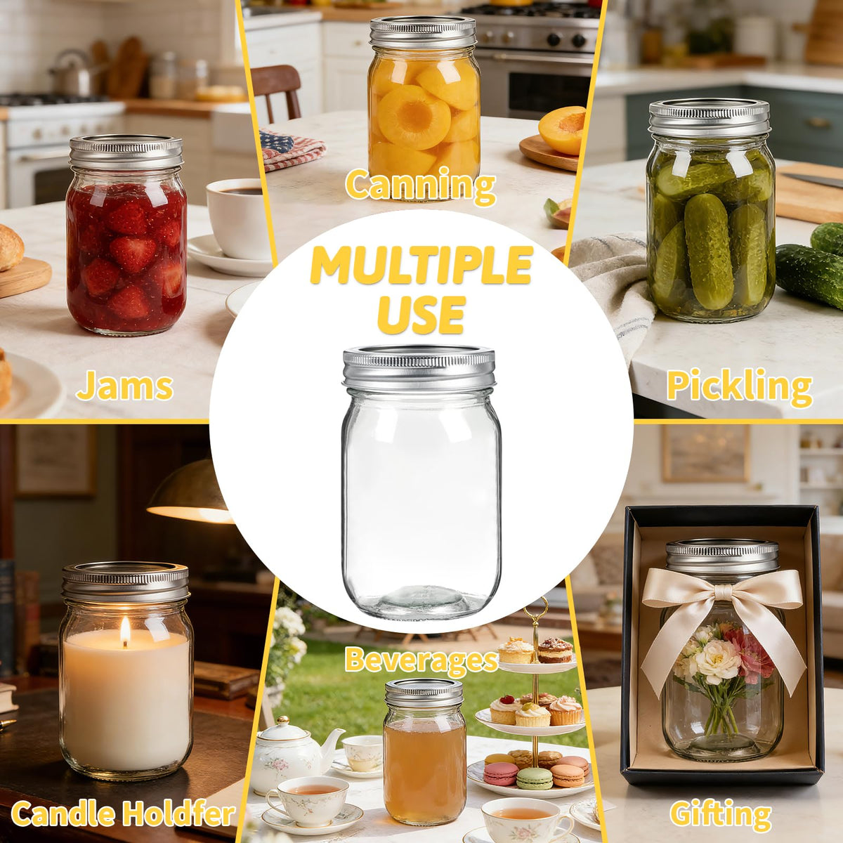 12 oz Regular Mouth Mason Jars 20 Pack J201669