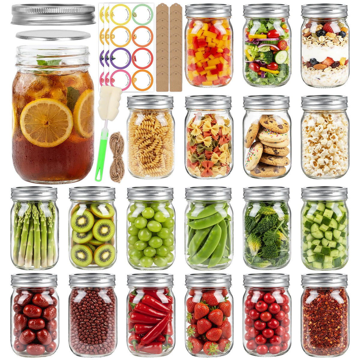 12 oz Regular Mouth Mason Jars 20 Pack J201669