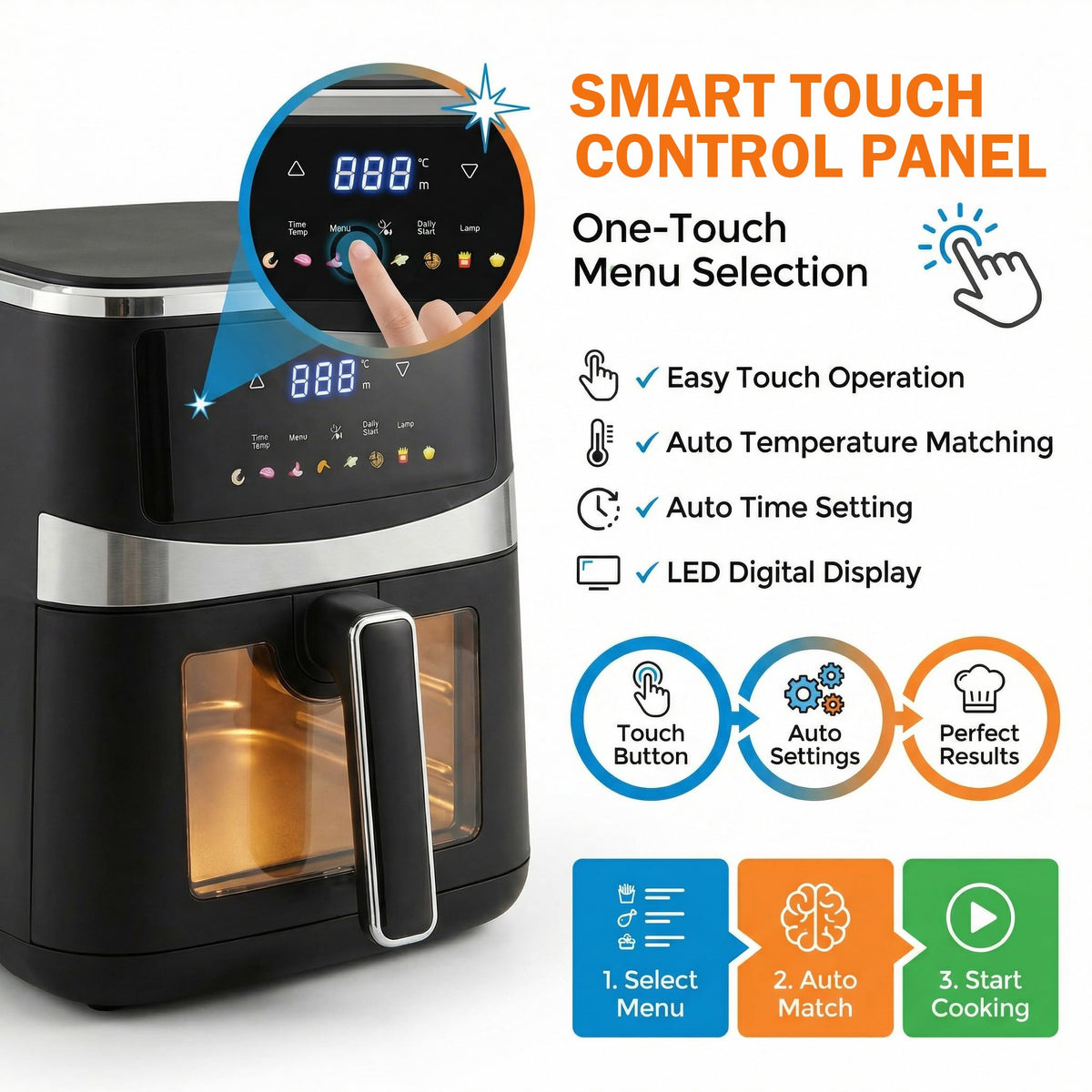 6QT Digital Air Fryer with Touchscreen J3179