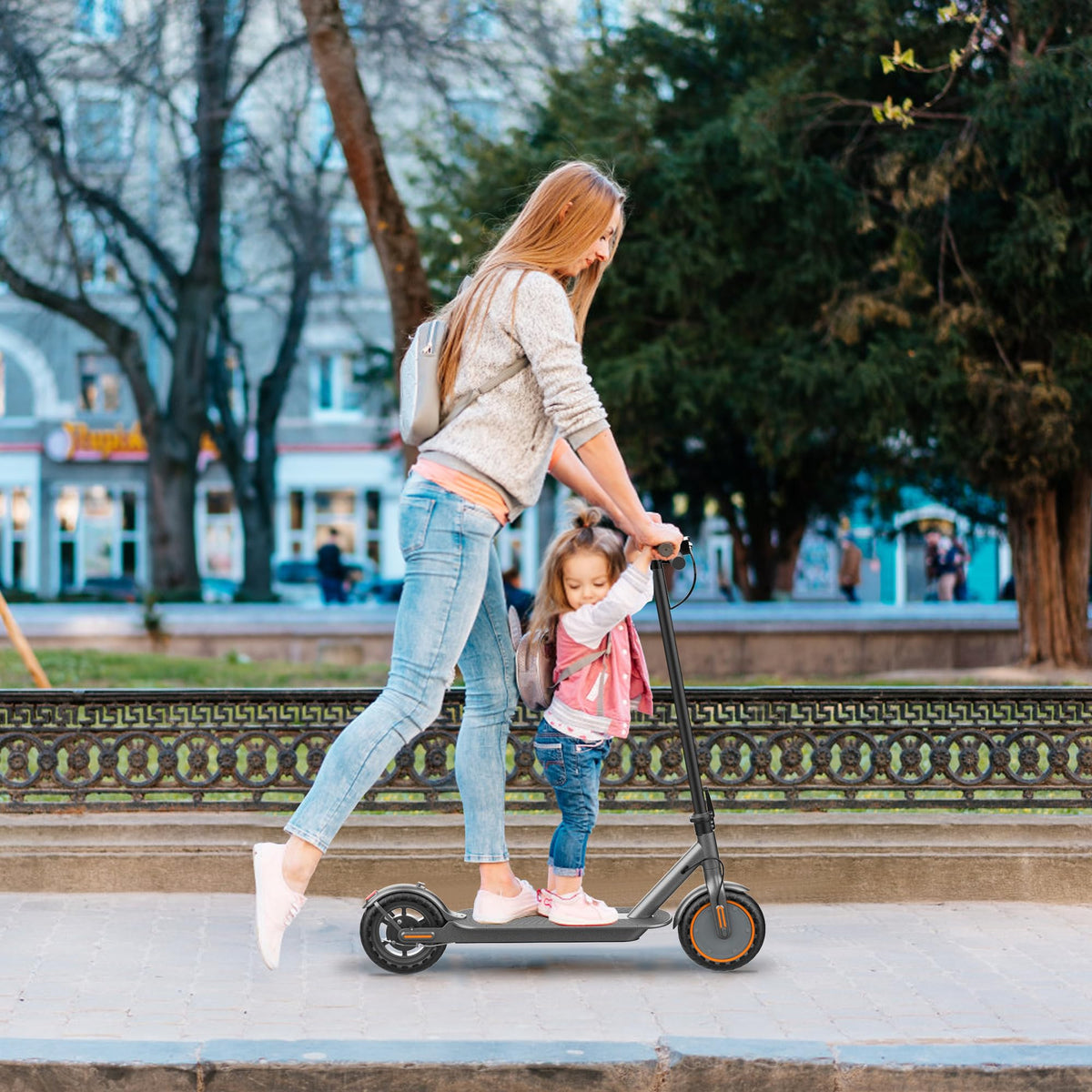 Foldable Pink Electric Scooter with Seat J696402