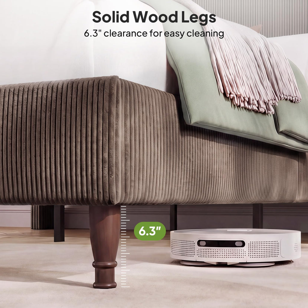Queen Size Corduroy Upholstered Bed Frame C430