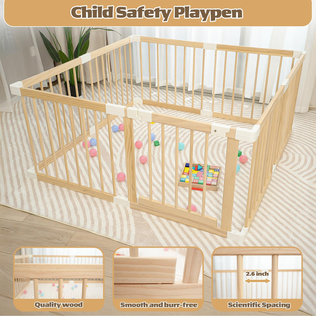 Wooden Baby Playpen 53"x53" R746630