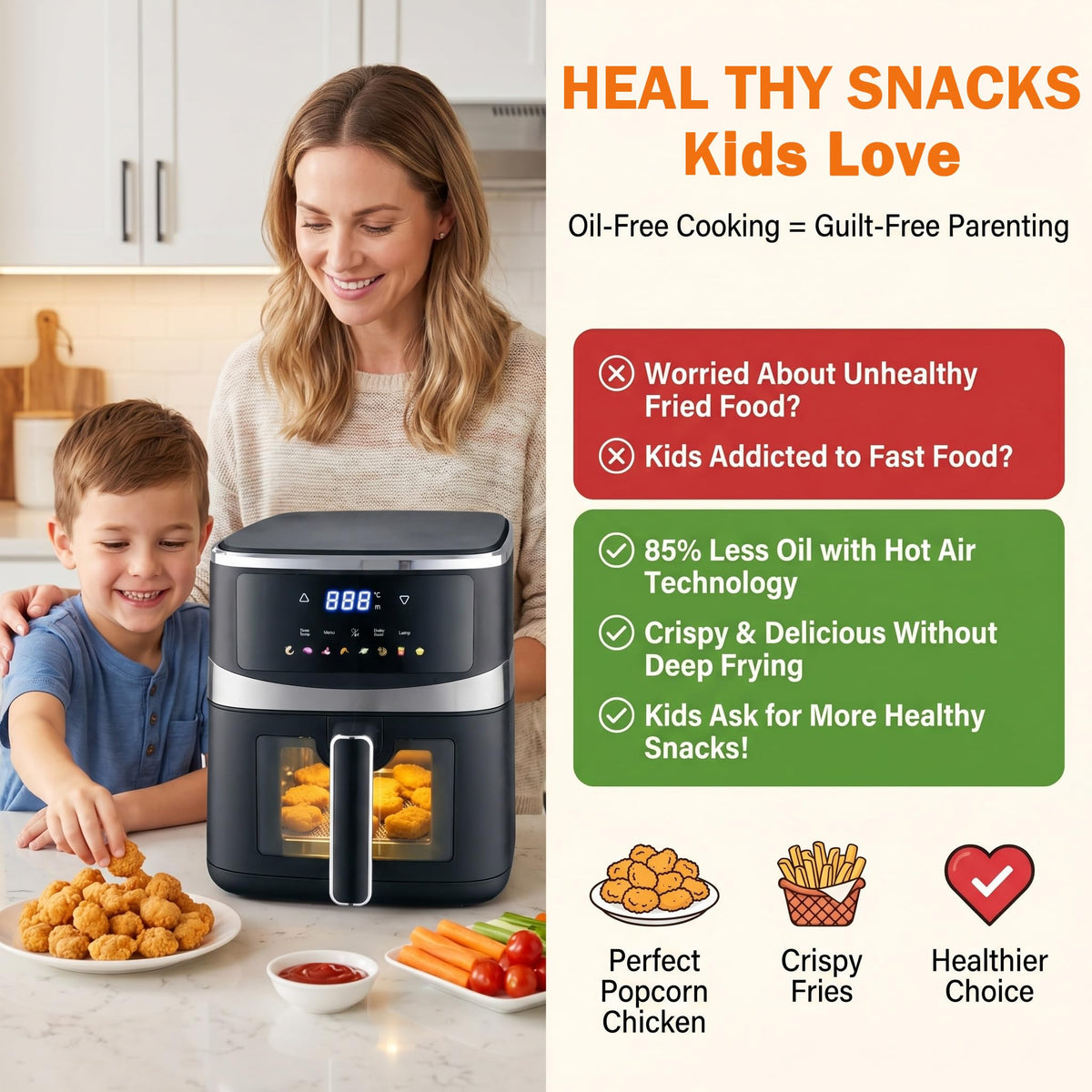 6QT Digital Air Fryer with Touchscreen J3179