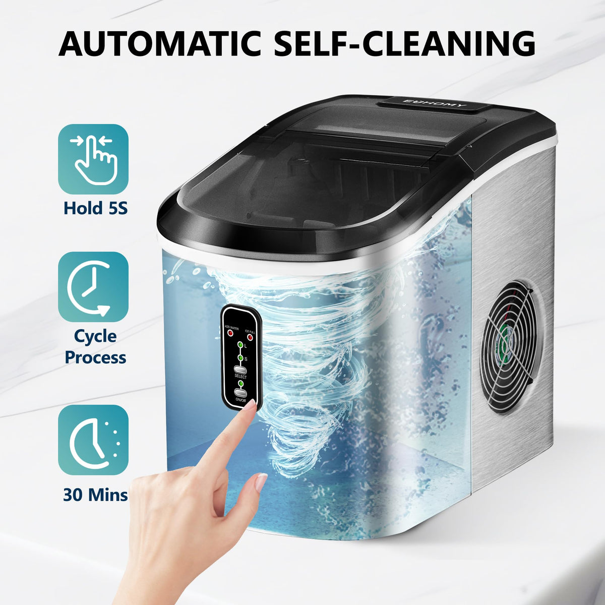 Countertop Ice Maker with Ice Scoop and Basket G83544