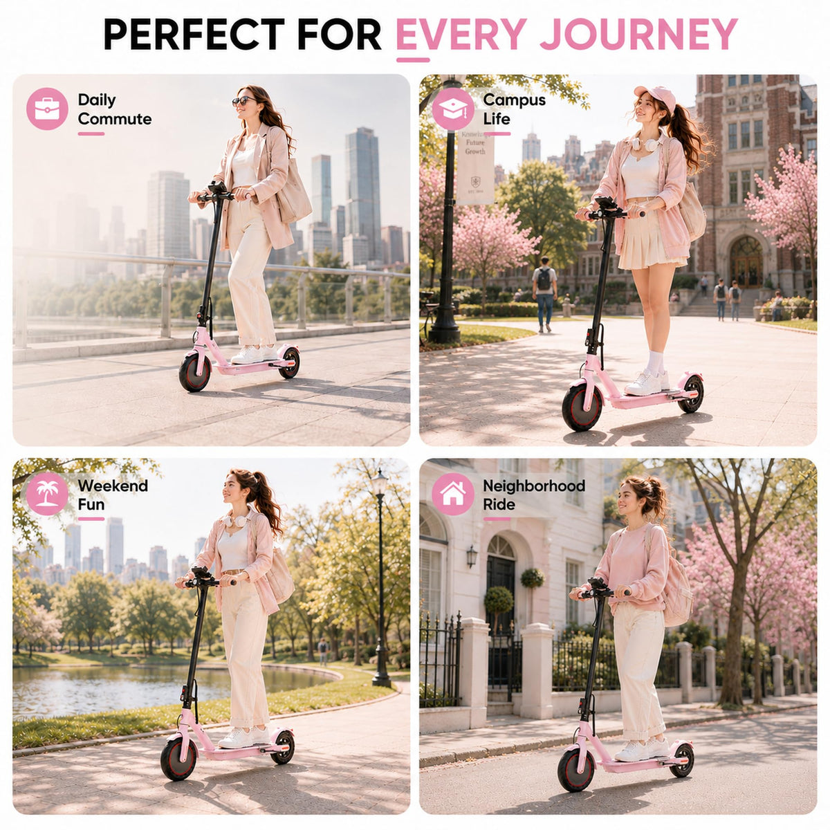 350W/500W Electric Scooter with Seat, Dual Suspension P995