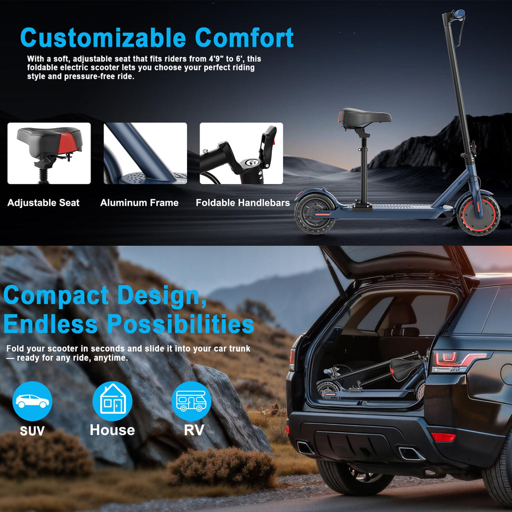 Foldable Pink Electric Scooter with Seat J696402