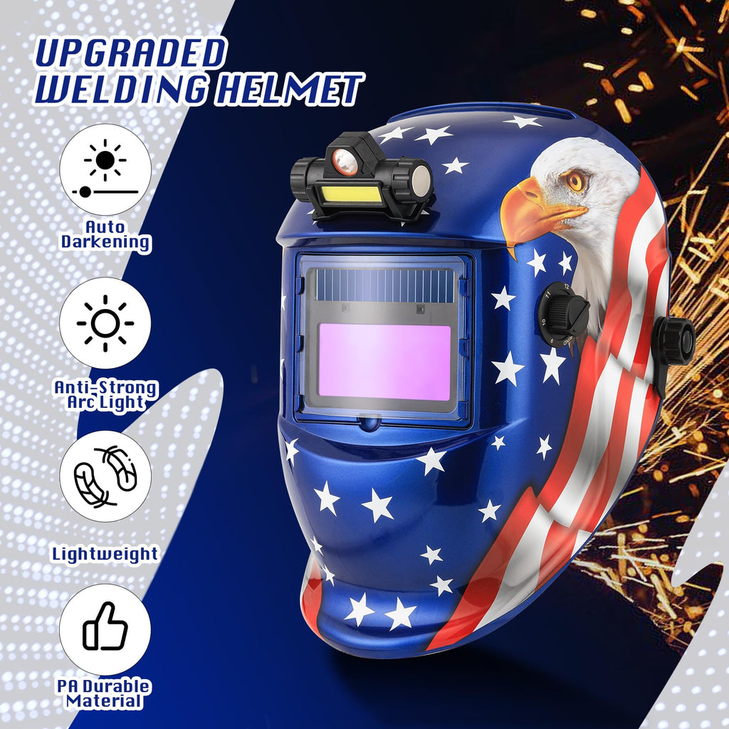 Auto Darkening Welding Helmet with LED Light J75322