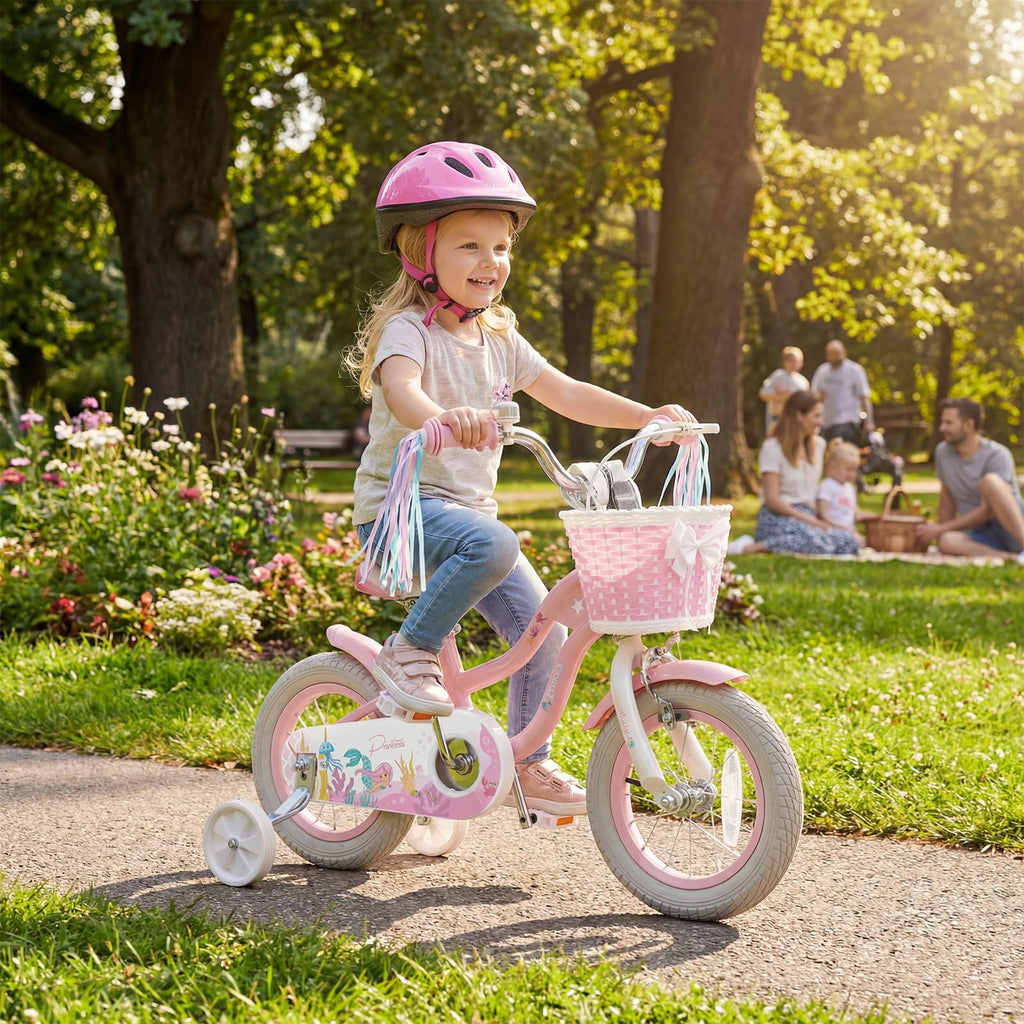 Kids Bike with Basket and Training Wheels B390