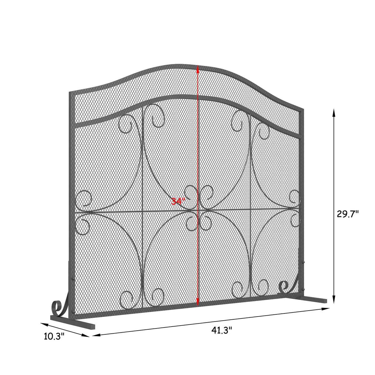 Black Metal Fireplace Screen E606