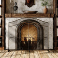 Black Metal Fireplace Screen E606