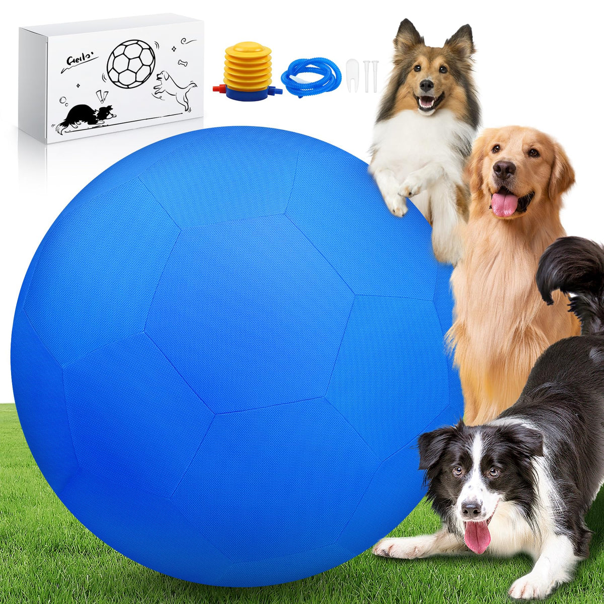 25" Waterproof Durable Dual-Layer Herding Ball for Dogs and Horses (Blue) P604