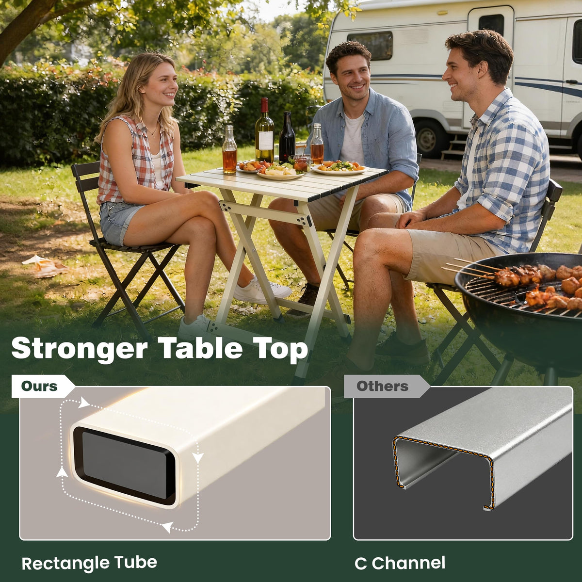 Lightweight Aluminum Folding Camping Table H917615
