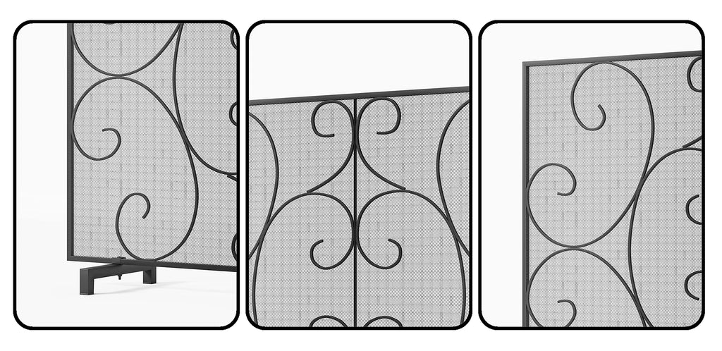 Handcrafted Metal Mesh Fireplace Screen L4197
