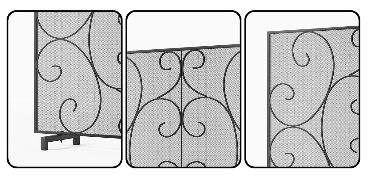 Handcrafted Metal Mesh Fireplace Screen L4197