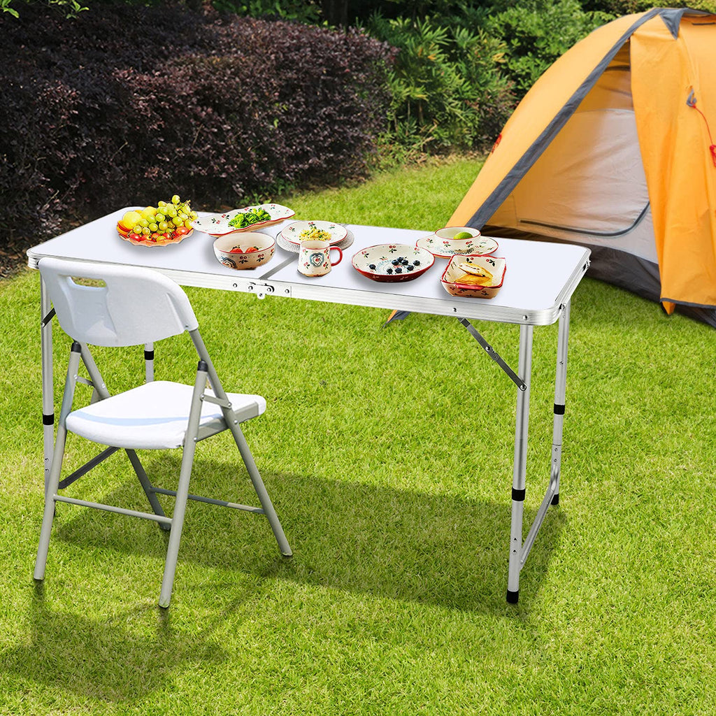 4 FT Aluminum Height Adjustable Folding Camping Table B13629