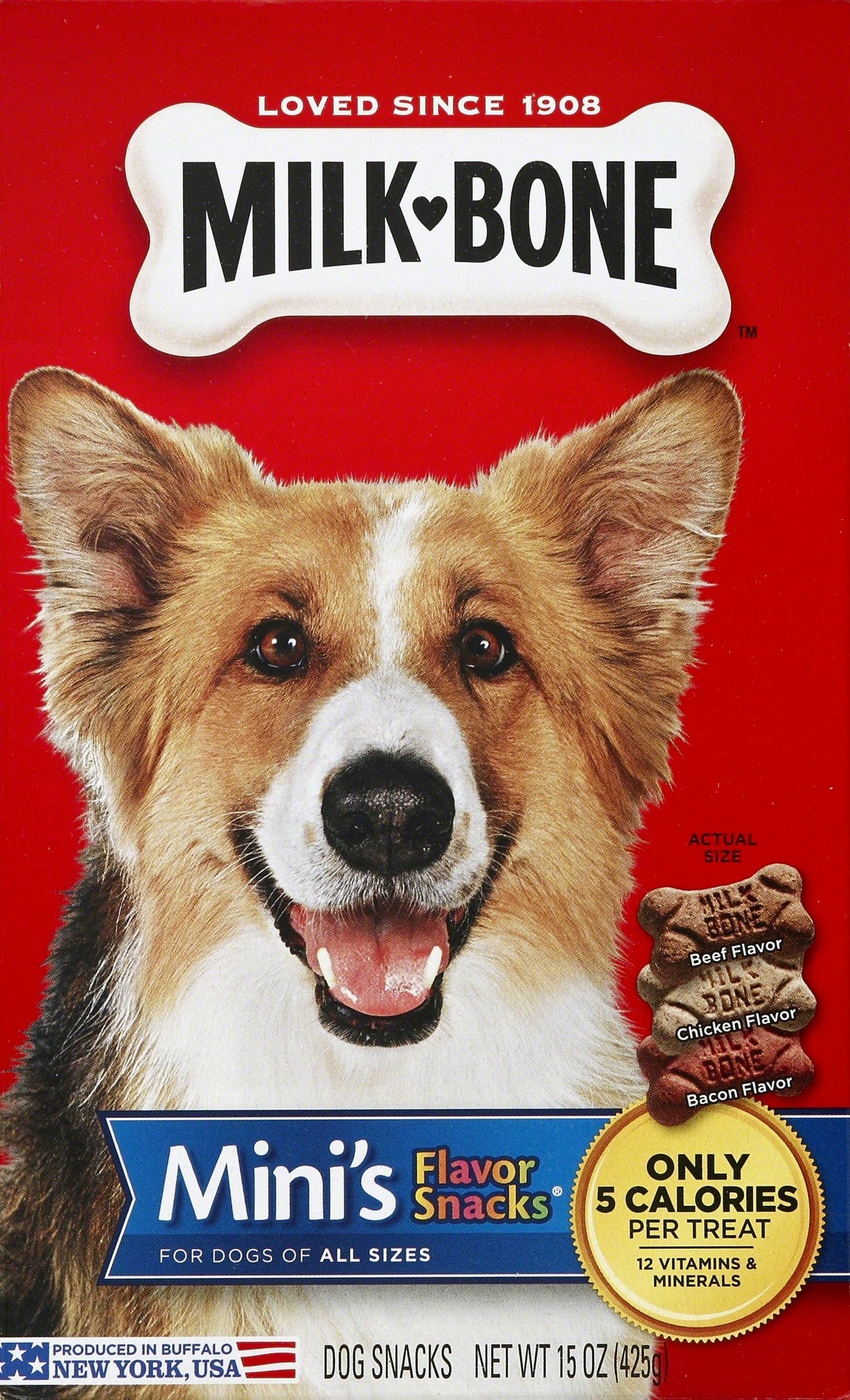Mini's Flavor Snacks Dog Treats 15 Ounce Pack of 6 X59518
