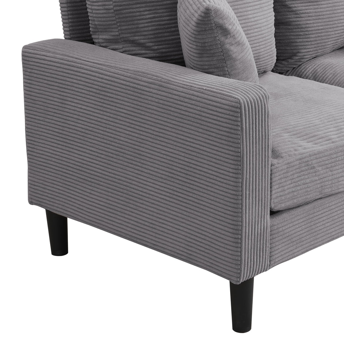 Small Space Saving Light Gray 2-Seat Upholstered Sofa C6716