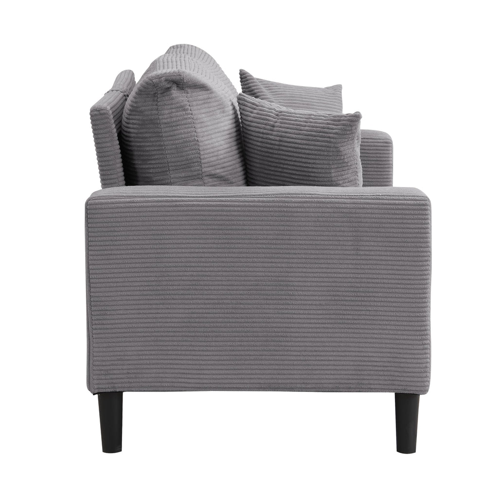 Small Space Saving Light Gray 2-Seat Upholstered Sofa C6716
