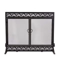 Black Metal Fireplace Screen R306