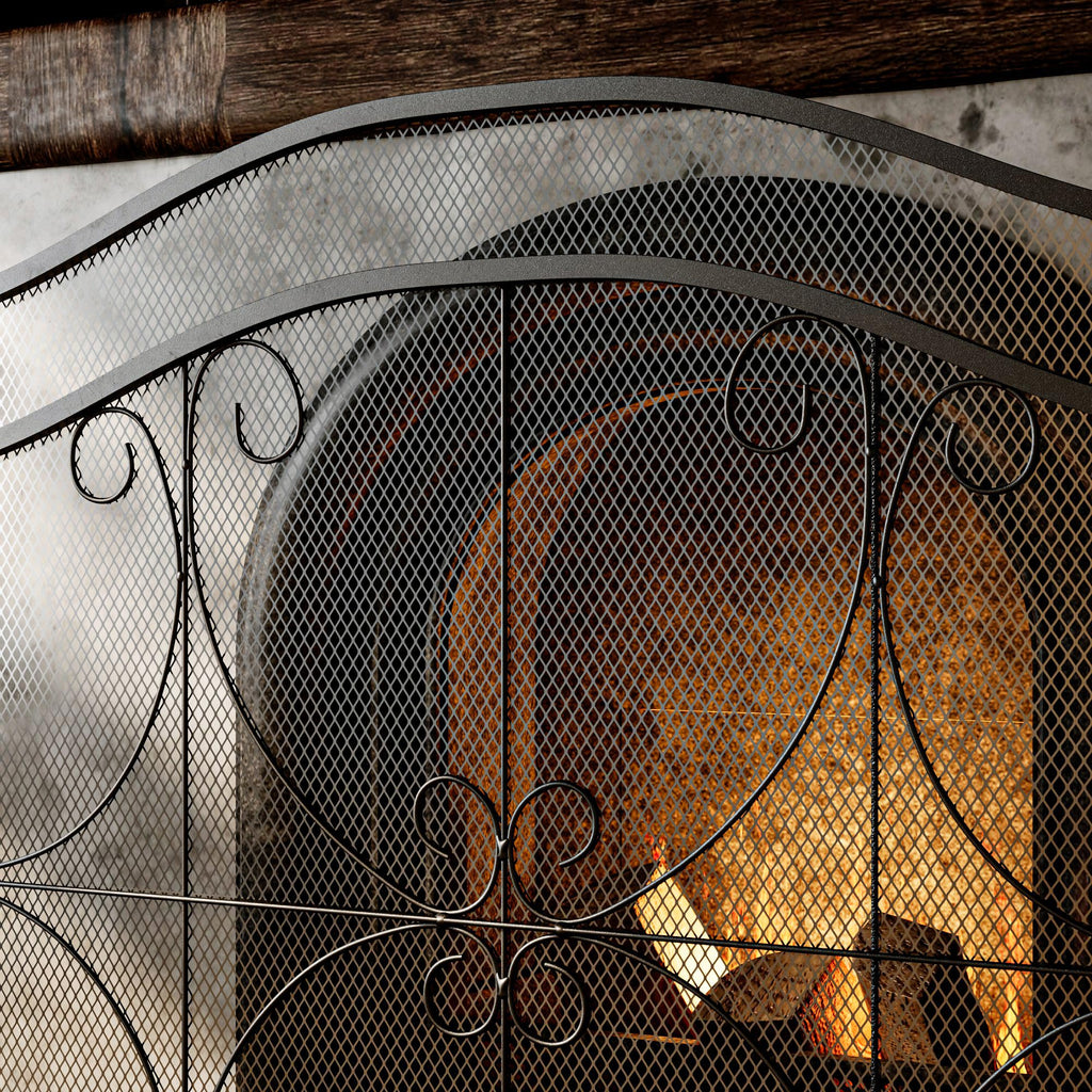 Black Metal Fireplace Screen E606