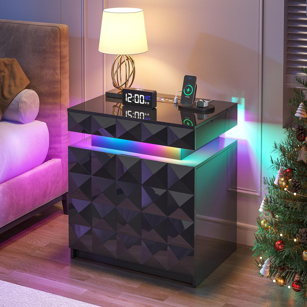 LED Night Stand with Charging Station J1725