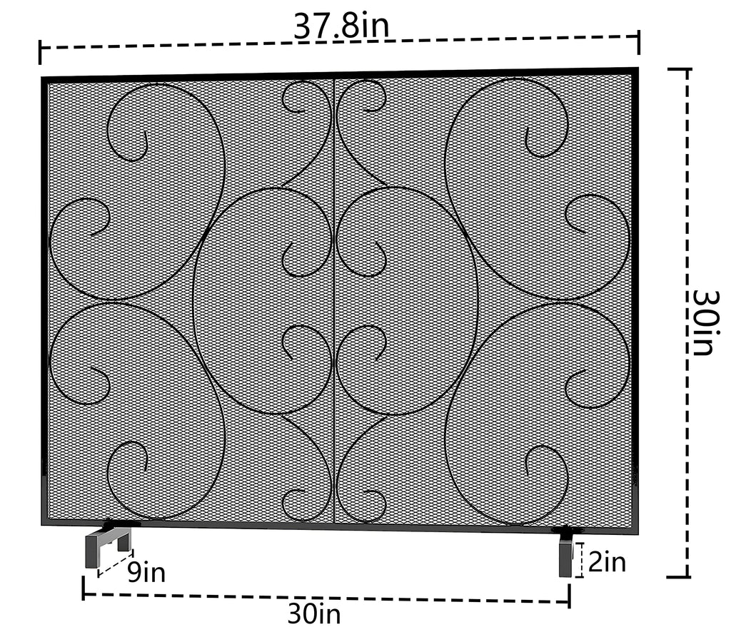 Handcrafted Metal Mesh Fireplace Screen L4197