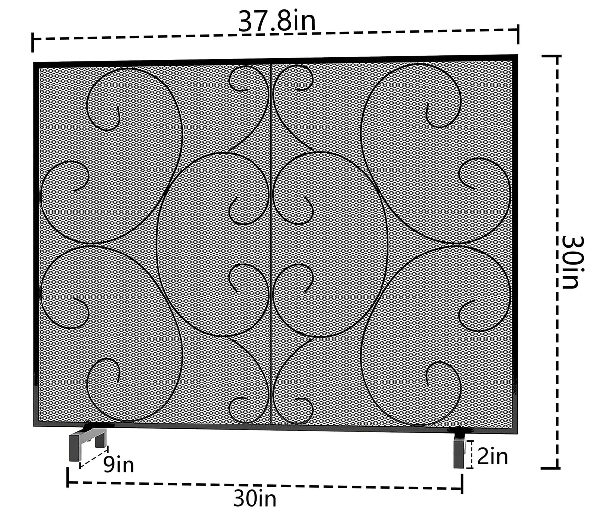 Handcrafted Metal Mesh Fireplace Screen L4197