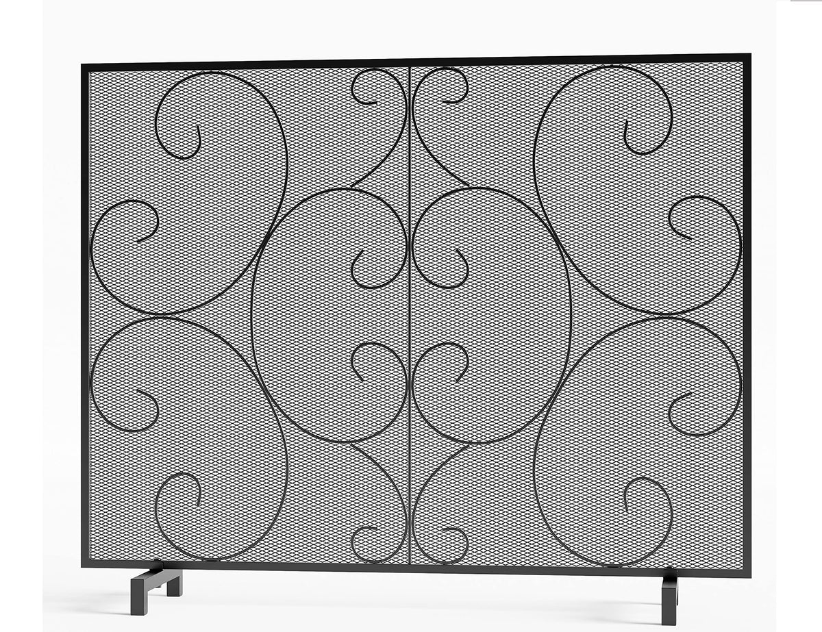 Handcrafted Metal Mesh Fireplace Screen L4197